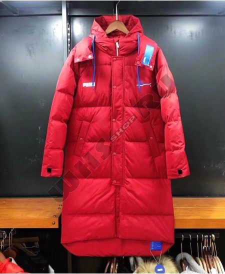 Пальто пуховое молодёжное PUMA 2635 красное на -35С